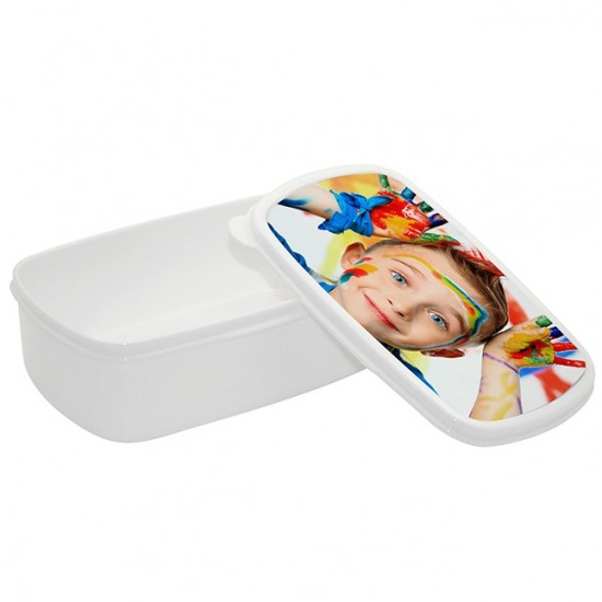 Sublimation Plastic Lunch Box With Premium Metal Insert -WHITE  (BFH-W)  J-3