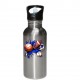600ml Stainless Steel Straw Top Water Bottle (Silver) (BGHS01)  FL-10