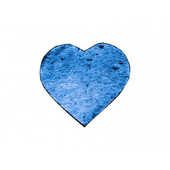 Flip Sequins Adhesive Patch (Heart, Dark Blue W/ White)  J-4
