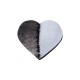 Flip Sequins Adhesive Patch (Heart, Black W/ White)  J-4