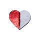 Flip Sequins Adhesive Patch (Heart, Red W/ White)