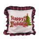 Linen Double Sided Buffalo Plaid Pillow Red/Black K-6