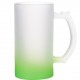 16oz Gradient Color Frosted Drinking Glass Beer Mug GREEN (GBDC16G )  FL-7