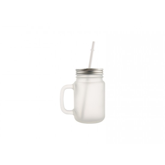  sublimation drinkable 12oz Mason Jar frosted with lid and straw ( BM12F )