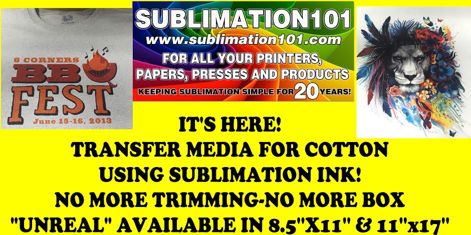 Sublimation Transfer Paper for Polyester, 8.5 x 11, 110 sheets