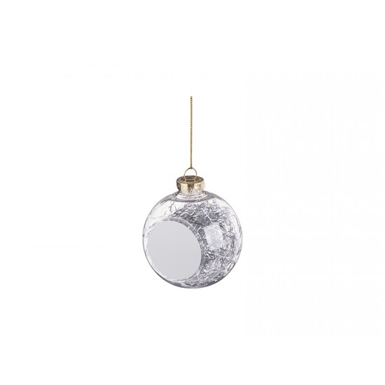 8cm Plastic Christmas Ball Ornament w/ Silver String (Clear) (SDC8-SV) D-7 sub101