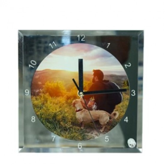 Glass Clock 8" Square (SG-14) D-4