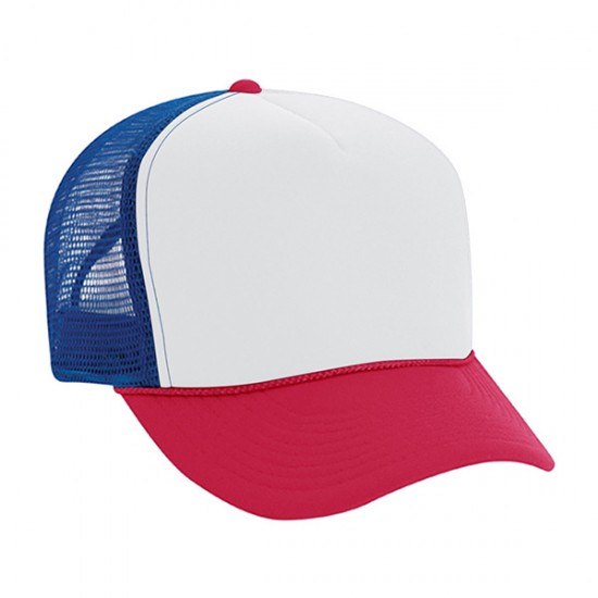 Sublimation Blank Trucker Baseball Cap Red White Blue