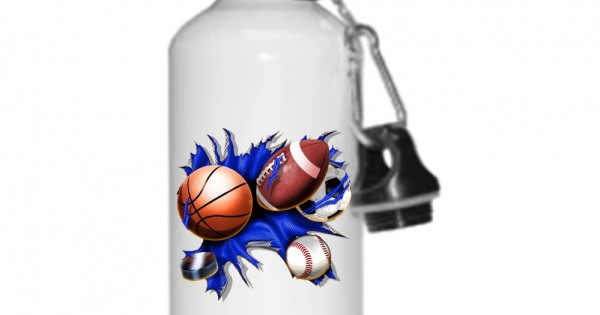 Empty Basketball Court Aluminum Water Bottle