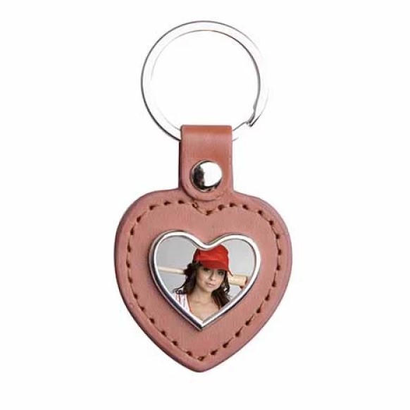 PU Heart Key Chain (Brown) (YA105-BR)