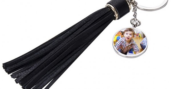 Round Key Chain w/ Long Tassel(Black) (YA119R-K)