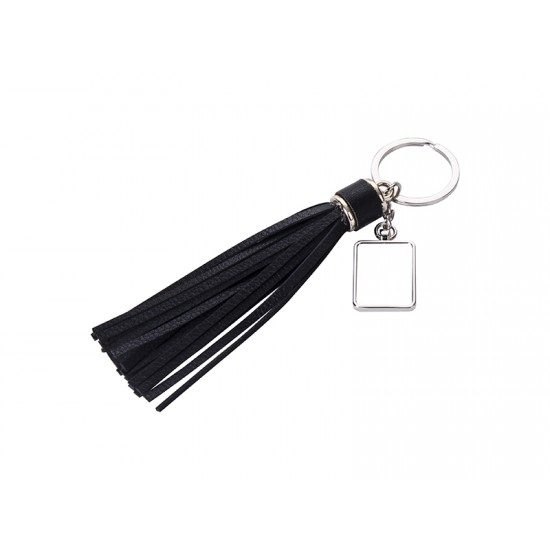 Square Key Chain w/ Long Tassel (Black) (YA120F-K) 