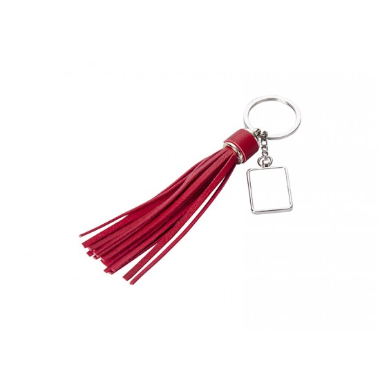 Square Key Chain w/ Long Tassel (Red) (YA120F-R) 