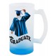 16OZ GRADIENT COLOR FROSTED DRINKING GLASS BEER MUG (BLUE) ( GBDC16B )  FL-7