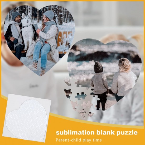 Glossy White Heart Sublimation 83pc Puzzle
