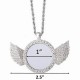 RSWINGS Rhinestone Angel Wing Necklace Silver (RSWINGS ) 