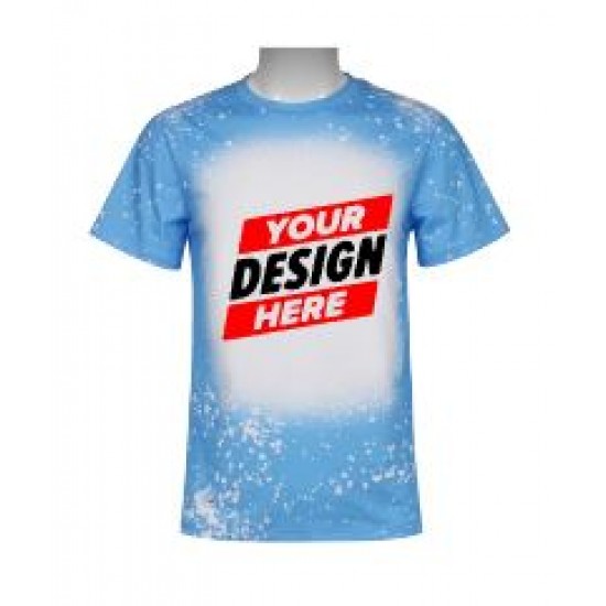 Light Blue Tie Dye 3XL Faux Bleach Sublimation Shirt - FB-LB3XL