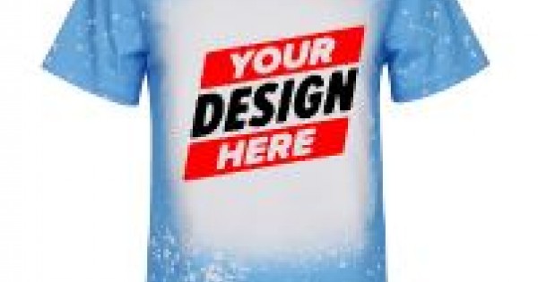  Sublimation Ready Sky Blue Shirt Polyester Faux Bleach